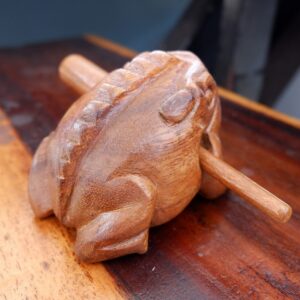 YARIN Wooden Frog Rasp Musical Instruments Wood Handcraft Instrument Tone Block Guiro Frog Sound Maker (1 Frog= 4")