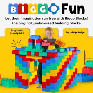 BiggoBlocks Big Blocks for Kids Ages 4-8, Indoor & Outdoor Blocks for Kids Jumbo Games, Large Building Blocks (96 PC) Standard Set