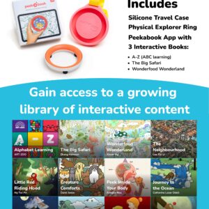 Peekabook Starter Kit, Educational Toy for iPad, Interactive Human Body Book, Learning Toy, Educational Game ABC Learning Toddler STEM Toy Read Along Book Search and Find it Travel Activity RED