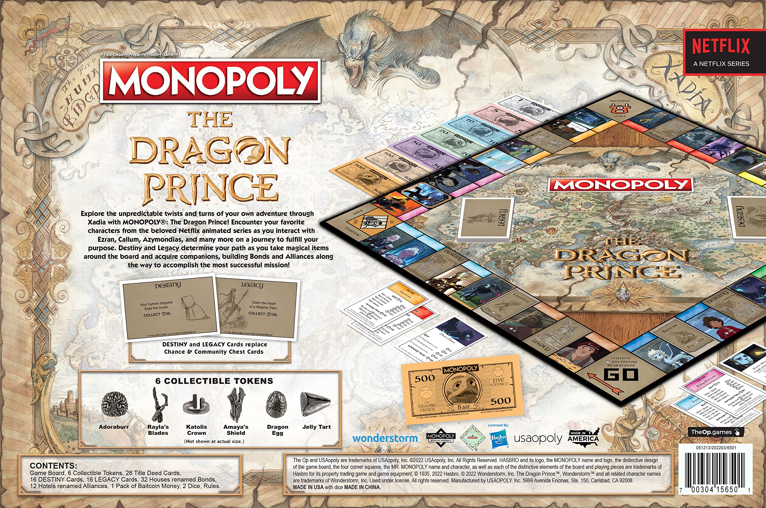 Monopoly: The Dragon Prince | Buy, Sell, Trade Characters Such as Ezran, Rayla, and Callum from The Netflix Series | Classic Monopoly Game | Officially-Licensed The Dragon Prince Merchandise