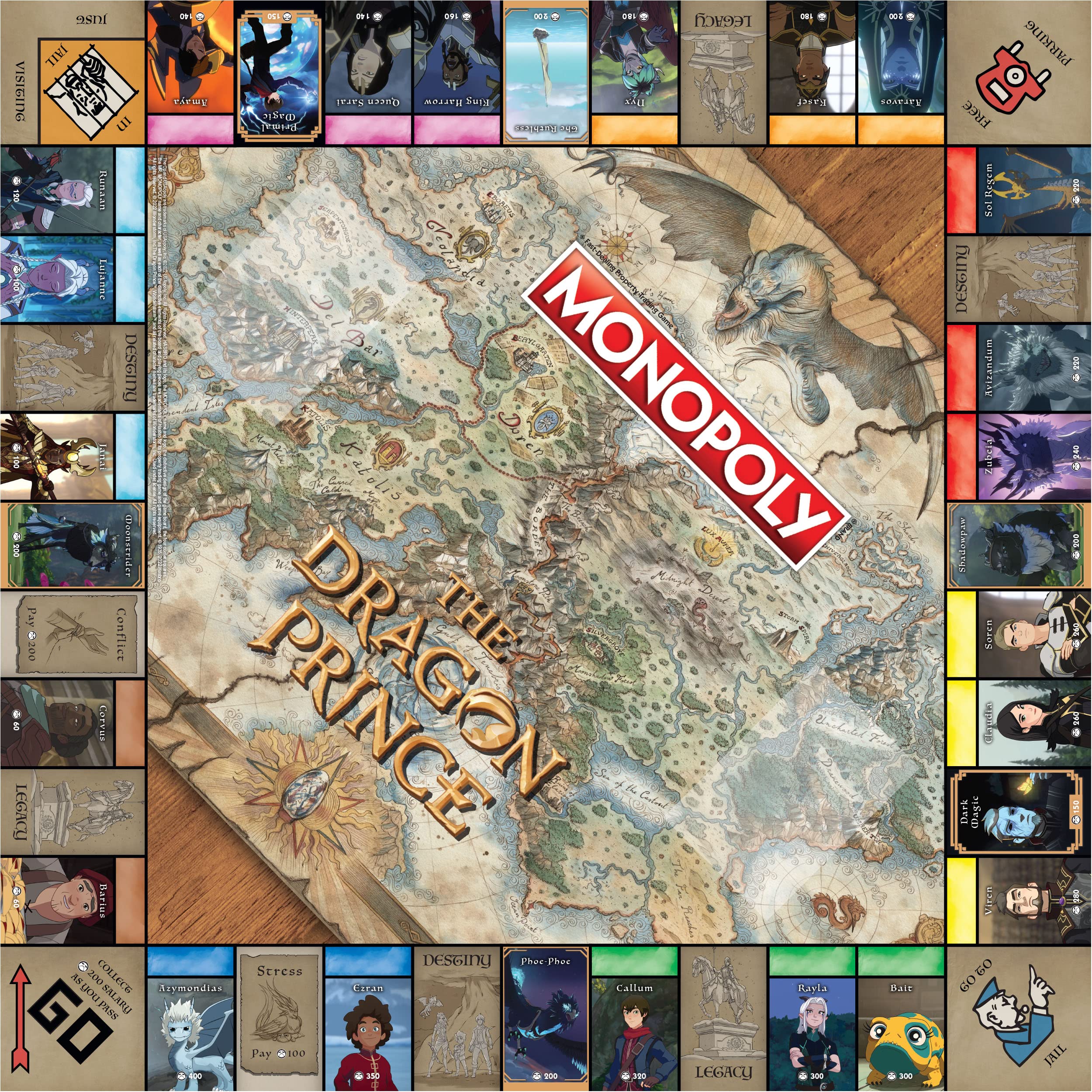 Monopoly: The Dragon Prince | Buy, Sell, Trade Characters Such as Ezran, Rayla, and Callum from The Netflix Series | Classic Monopoly Game | Officially-Licensed The Dragon Prince Merchandise