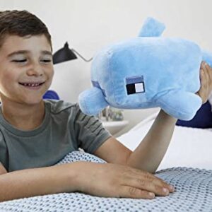 Mattel Minecraft Basic Plush Dolphin Soft Doll, Video Game-Inspired Collectible Toy for Kids & Fans Ages 3 Years Old & Up