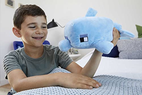 Mattel Minecraft Basic Plush Dolphin Soft Doll, Video Game-Inspired Collectible Toy for Kids & Fans Ages 3 Years Old & Up