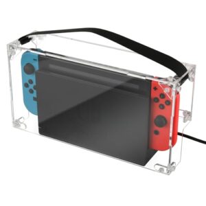 Cosmos Transparent Dust Cover Clear Dust Guard Protective Display Box Compatible with Nintendo Switch Dock, Anti-Scratch Waterproof Protector Cover Dock Case for Switch Dock & Console, Acrylic