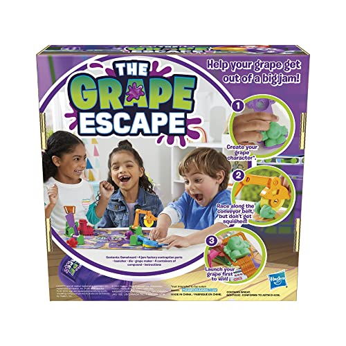 Hasbro Gaming Grape Escape Board Game for Kids Ages 5 and Up, Fun Family Game with Modeling Compound