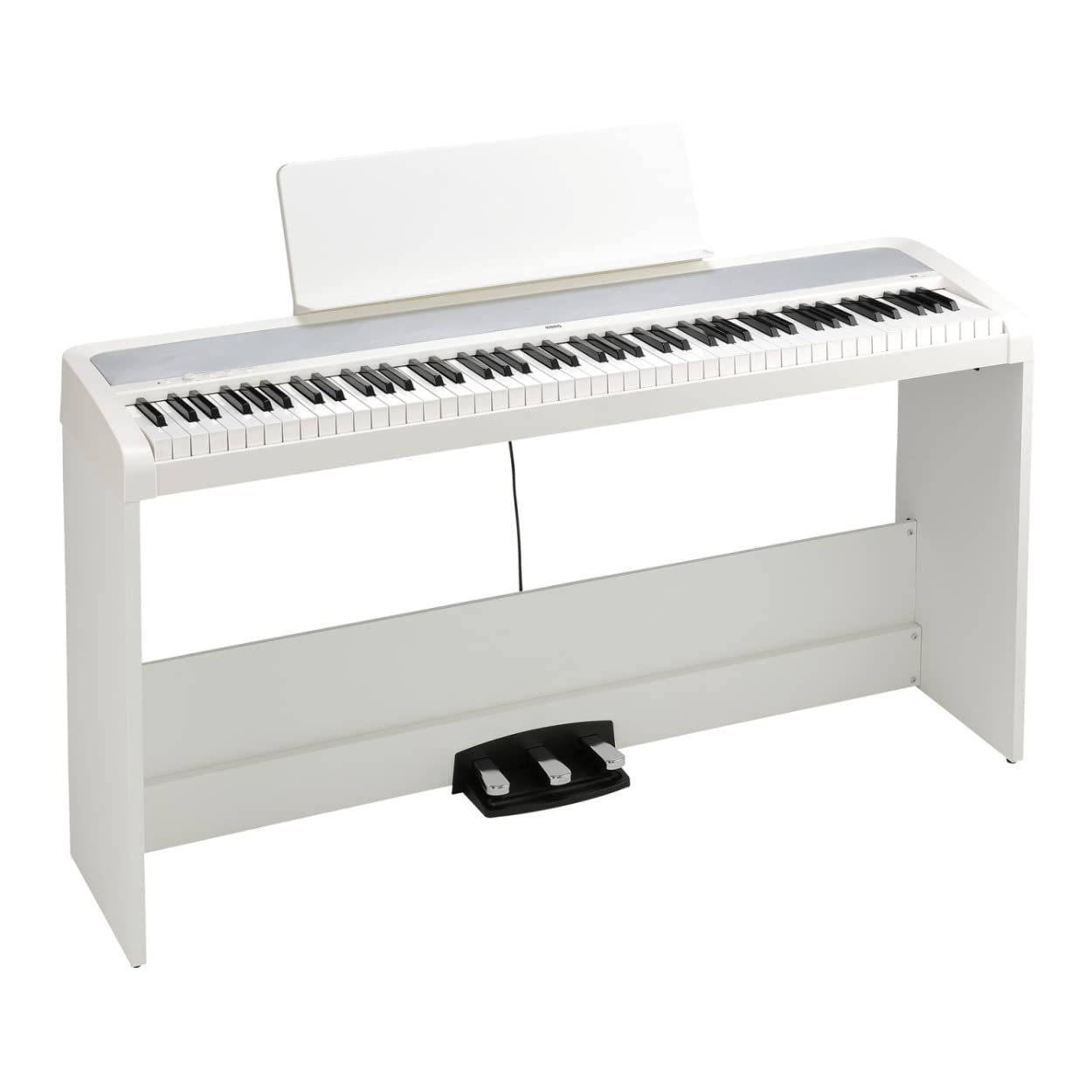 Korg B2SP Digital Piano Package (White) Bundle with Piano Bench and Piano Book (3 Items)