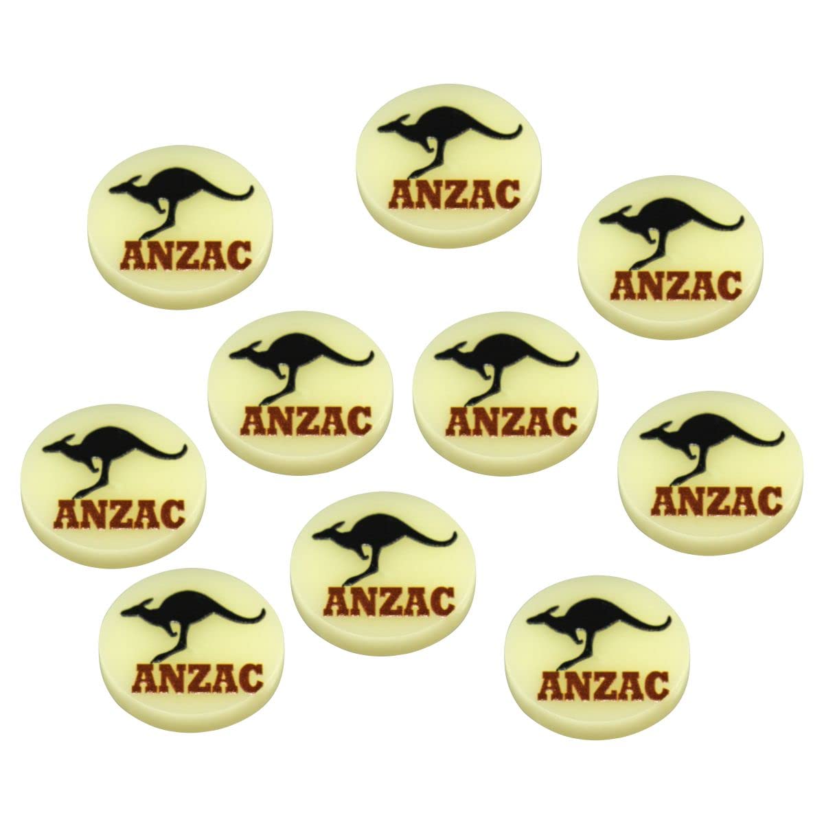 LITKO World War Two Miniature Wargames National Faction Token Game Pieces Compatible with Bolt Action (10) (North Africa Campaign Australian Anzac)