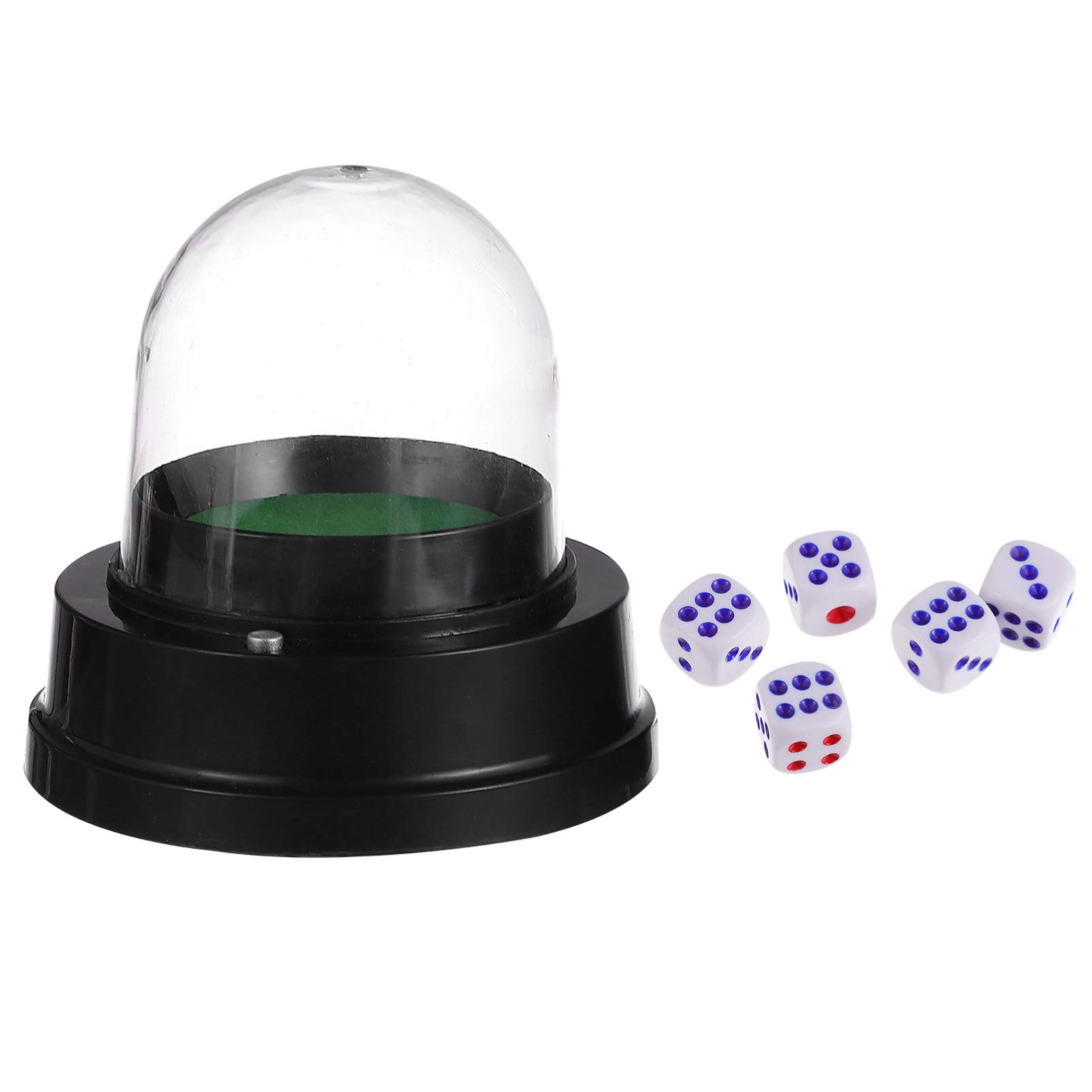 STOBOK Electric Rollers Automatic Dice Cup, Electric Dice Cup with Dices Electrical Shaking Dice Roller Cup Set Lucky Dice Set for Party Game Party All Dice Games, No Battery Electric Drum