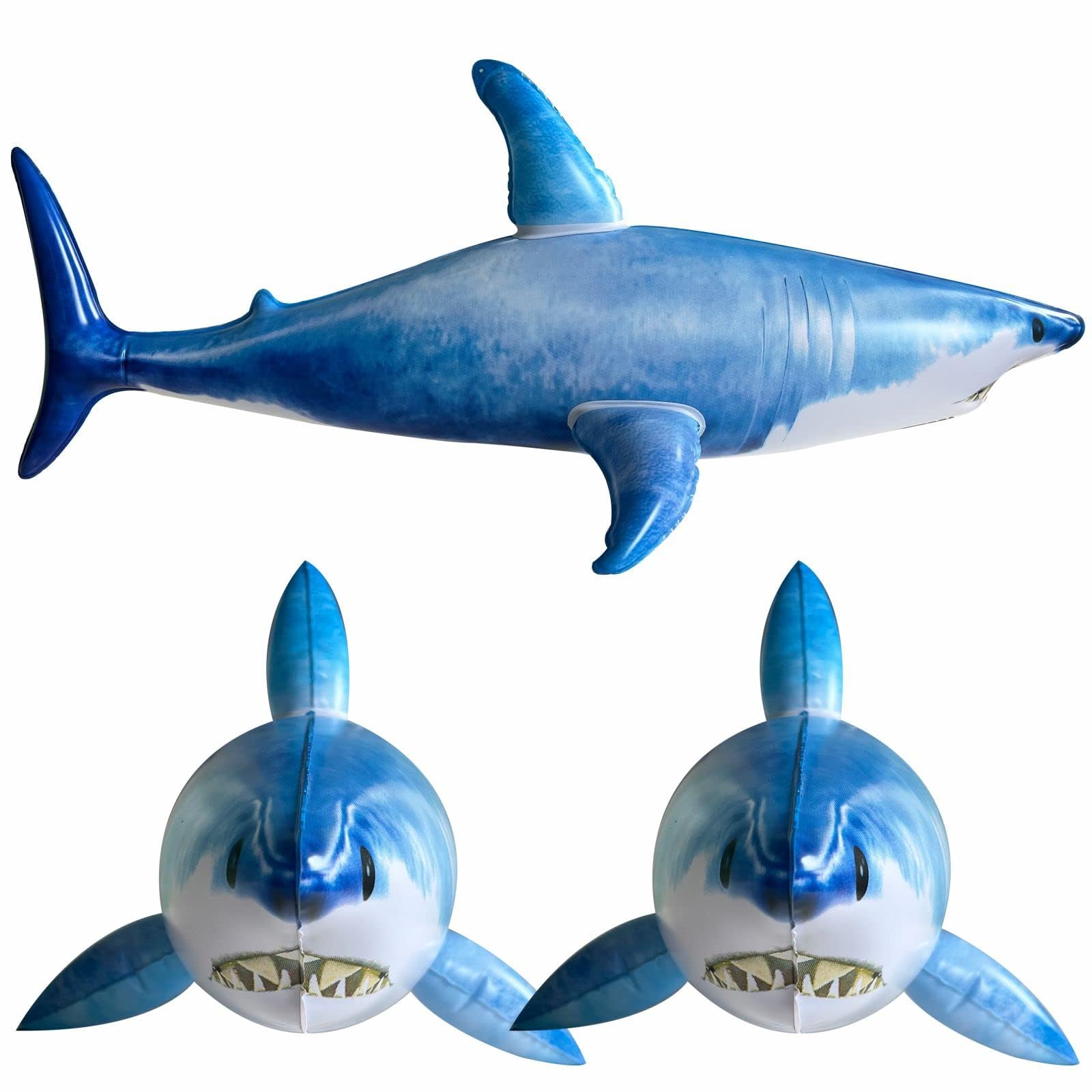 ILEISURELY 3PCS Inflatable Shark Pool Toys, 25 Inch Shark Pool Party Decorations for Birthday Pool Christmas, Party Favors Supplies Gift for Kids Adults