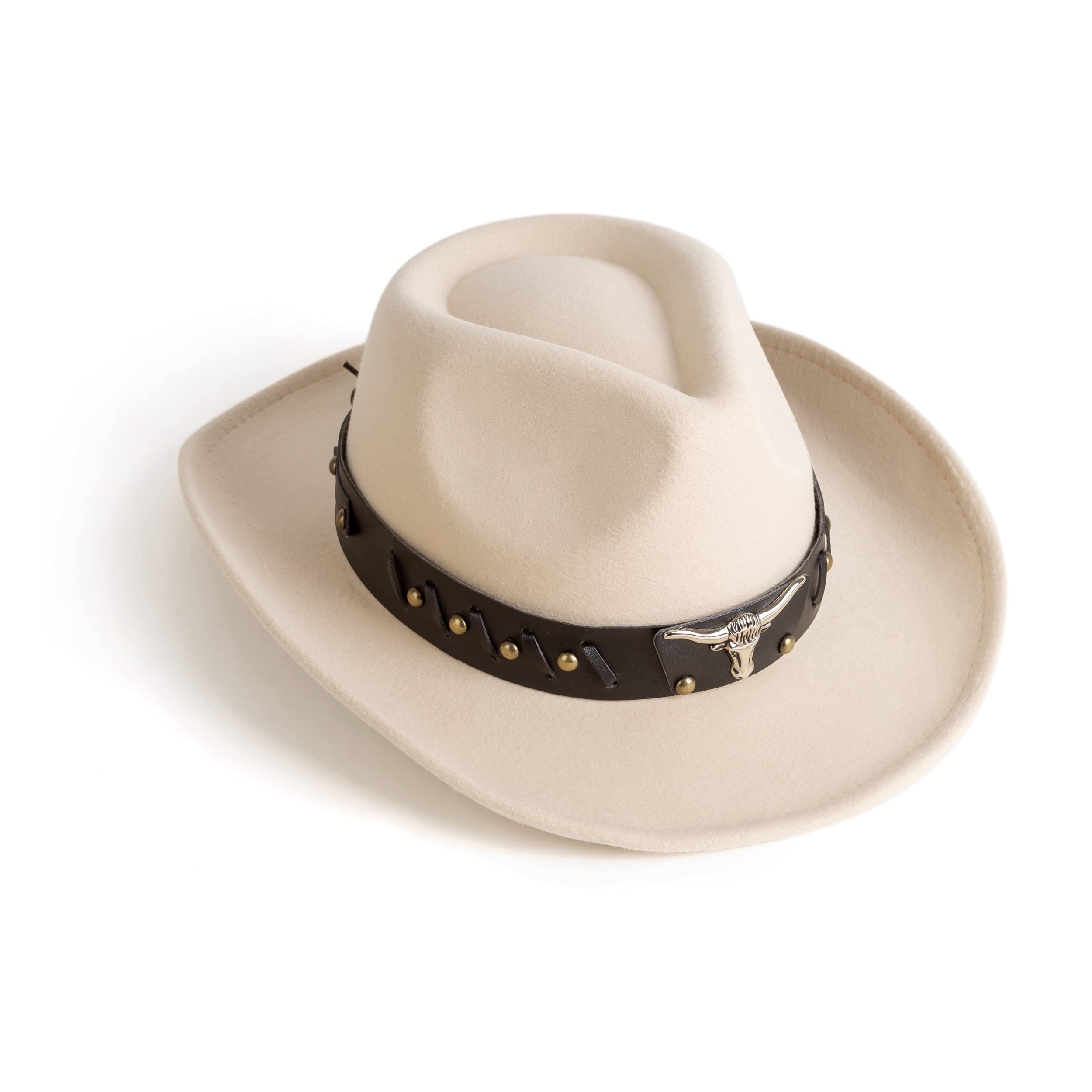 Zokunari Womens Western Cowboy Cowgirl Hats with Belt Buckle Light Sand