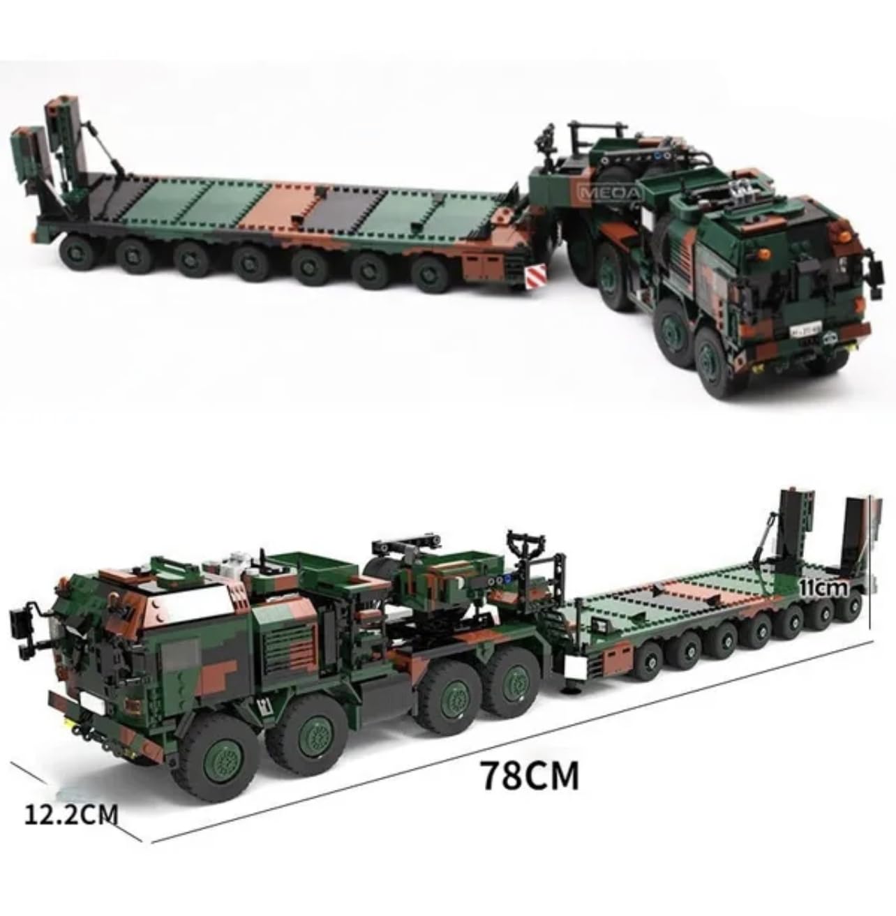 General Jim's Military Brick Building Set - German Army SLT Mammut Tank Vehicle Transporter Truck Building Blocks Model for History Enthusiast, Teens and Adults