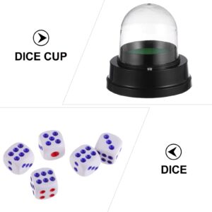 STOBOK Electric Rollers Automatic Dice Cup, Electric Dice Cup with Dices Electrical Shaking Dice Roller Cup Set Lucky Dice Set for Party Game Party All Dice Games, No Battery Electric Drum