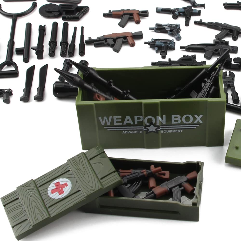 Feleph Modern Military Weapons Pack SWAT Police Multiple Ages 4+ Combinations Toy Set for Soldier Figures Model Army Equipment Gear Pieces Blocks Compatible with Major Brand