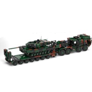 General Jim's Military Brick Building Set - German Army SLT Mammut Tank Vehicle Transporter Truck Building Blocks Model for History Enthusiast, Teens and Adults