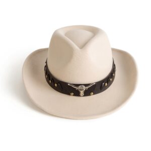 Zokunari Womens Western Cowboy Cowgirl Hats with Belt Buckle Light Sand