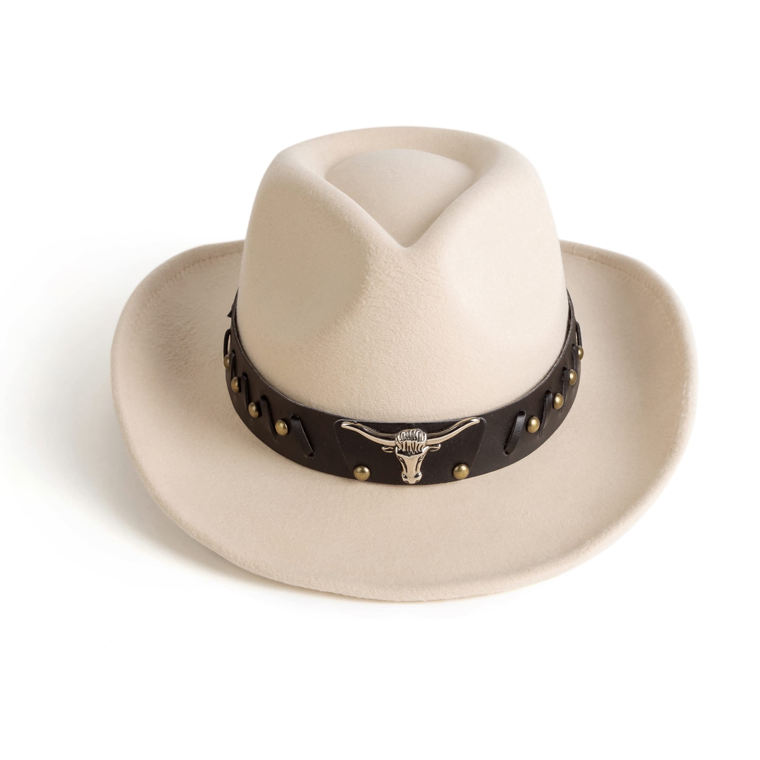 Zokunari Womens Western Cowboy Cowgirl Hats with Belt Buckle Light Sand