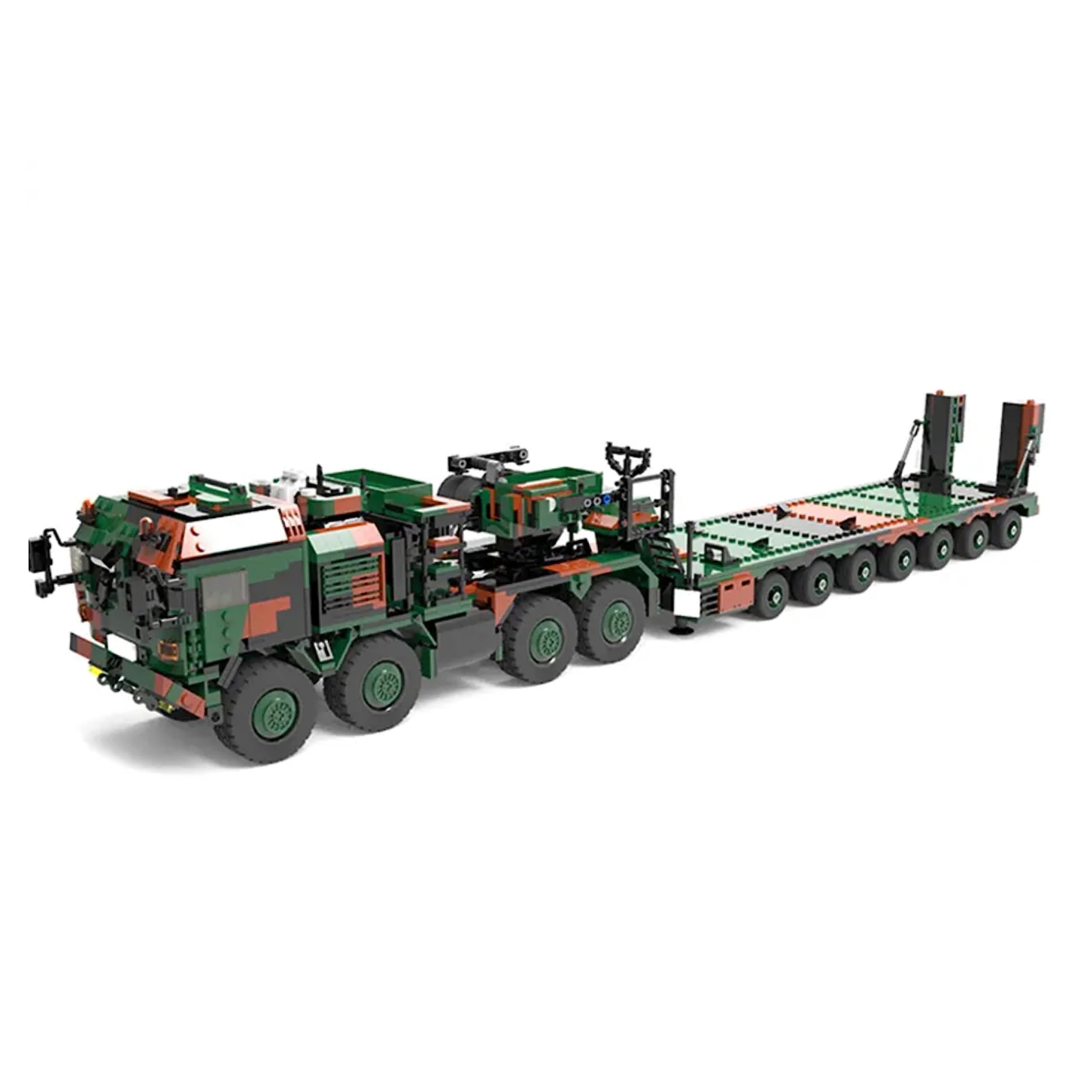 General Jim's Military Brick Building Set - German Army SLT Mammut Tank Vehicle Transporter Truck Building Blocks Model for History Enthusiast, Teens and Adults