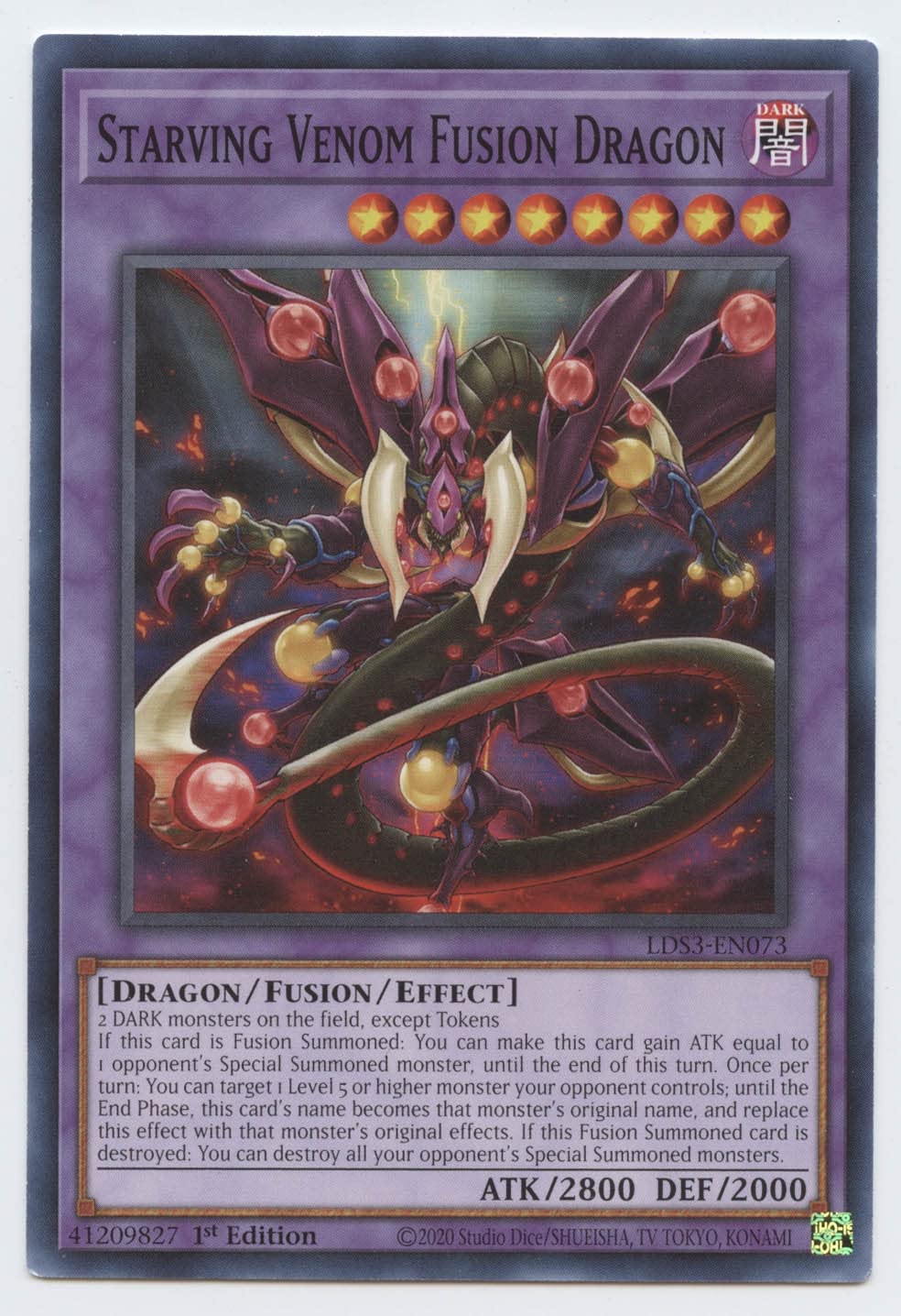 YU-GI-OH! Starving Venom Fusion Dragon - LDS3-EN073 - Common - 1st Edition