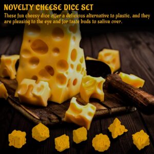 DND Cheese Dice 3D Printed 7PCS Polyhedral Food Themed Dice Set Great for Dungeons and Dragons, Pathfinder, Tabletop RPG, MTG Game