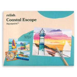 Relish Coastal Escape Aquapaints - Pack of 5 Reusable Water Painting Alzheimer’s & Dementia Activities, Products & Aids for Elderly