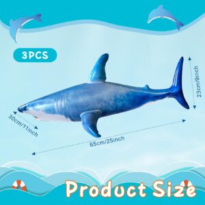 ILEISURELY 3PCS Inflatable Shark Pool Toys, 25 Inch Shark Pool Party Decorations for Birthday Pool Christmas, Party Favors Supplies Gift for Kids Adults