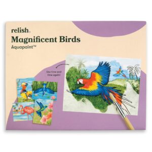 Relish Magnificent Birds Aquapaints - Pack of 5 Reusable Water Painting Activities, Products & Aids for Elderly