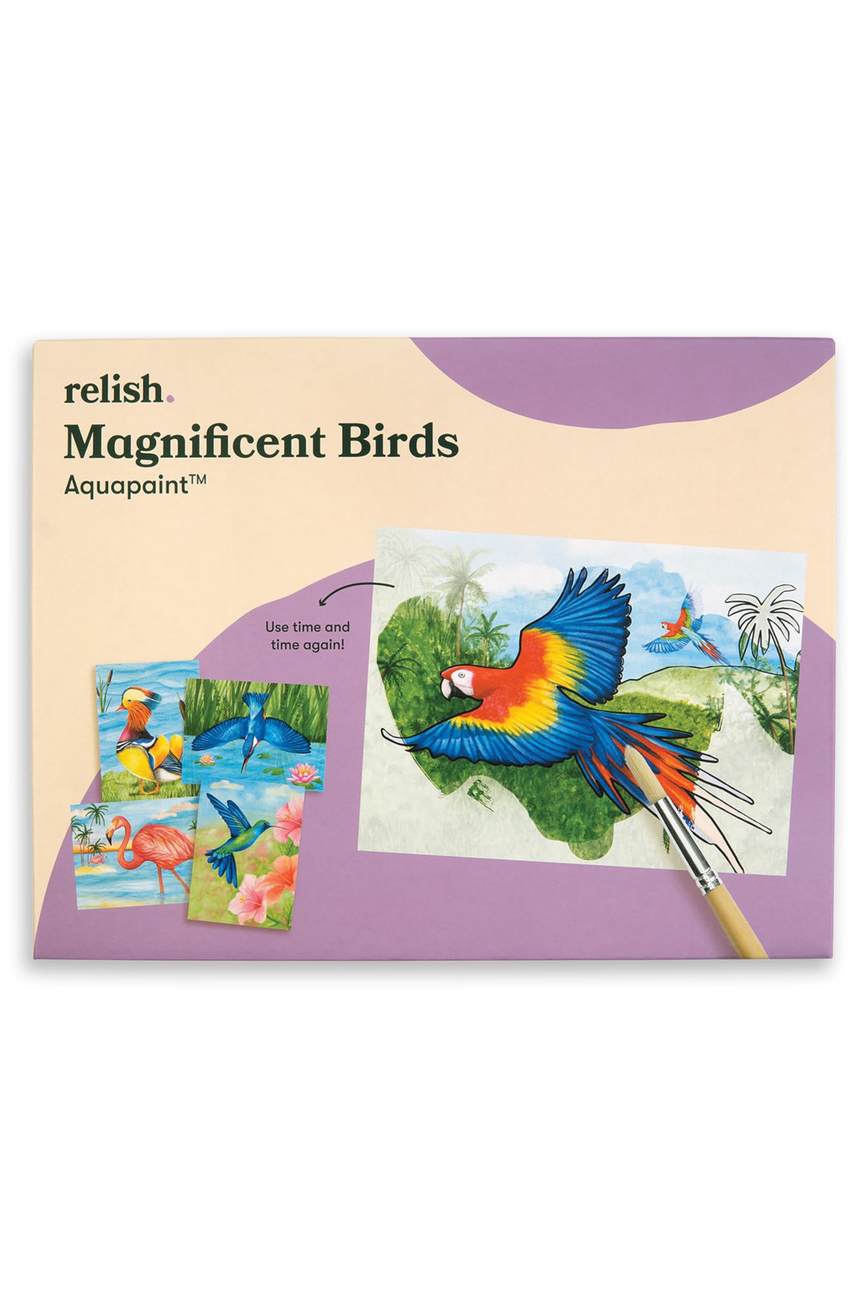 Relish Magnificent Birds Aquapaints - Pack of 5 Reusable Water Painting Activities, Products & Aids for Elderly