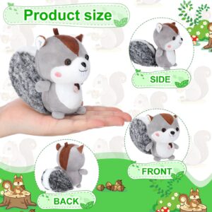 Sosation 6 Pcs Squirrel Stuffed Animal Plush 4.7 Inch Cute Squirrel Plush Small Stuffed Squirrel Toy Stuffed Animal Keychain for DIY Birthday Party Keys Backpack (Squirrel Style)