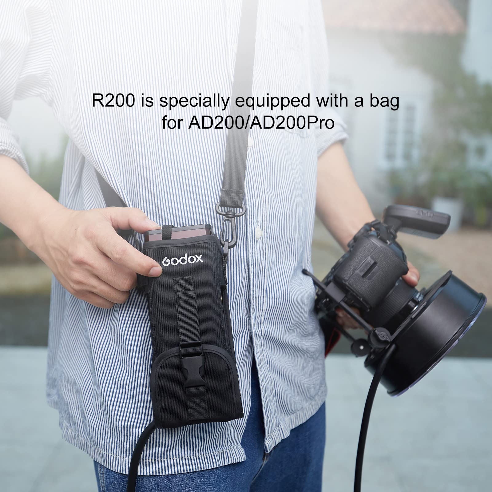 Godox R200 Ring Flash Head with Bag Compatible for AD200/AD200Pro Flash Strobe Speedlite Monolight, 200Ws High Power for Outdoor Portrait Shooting and Wedding Shooting