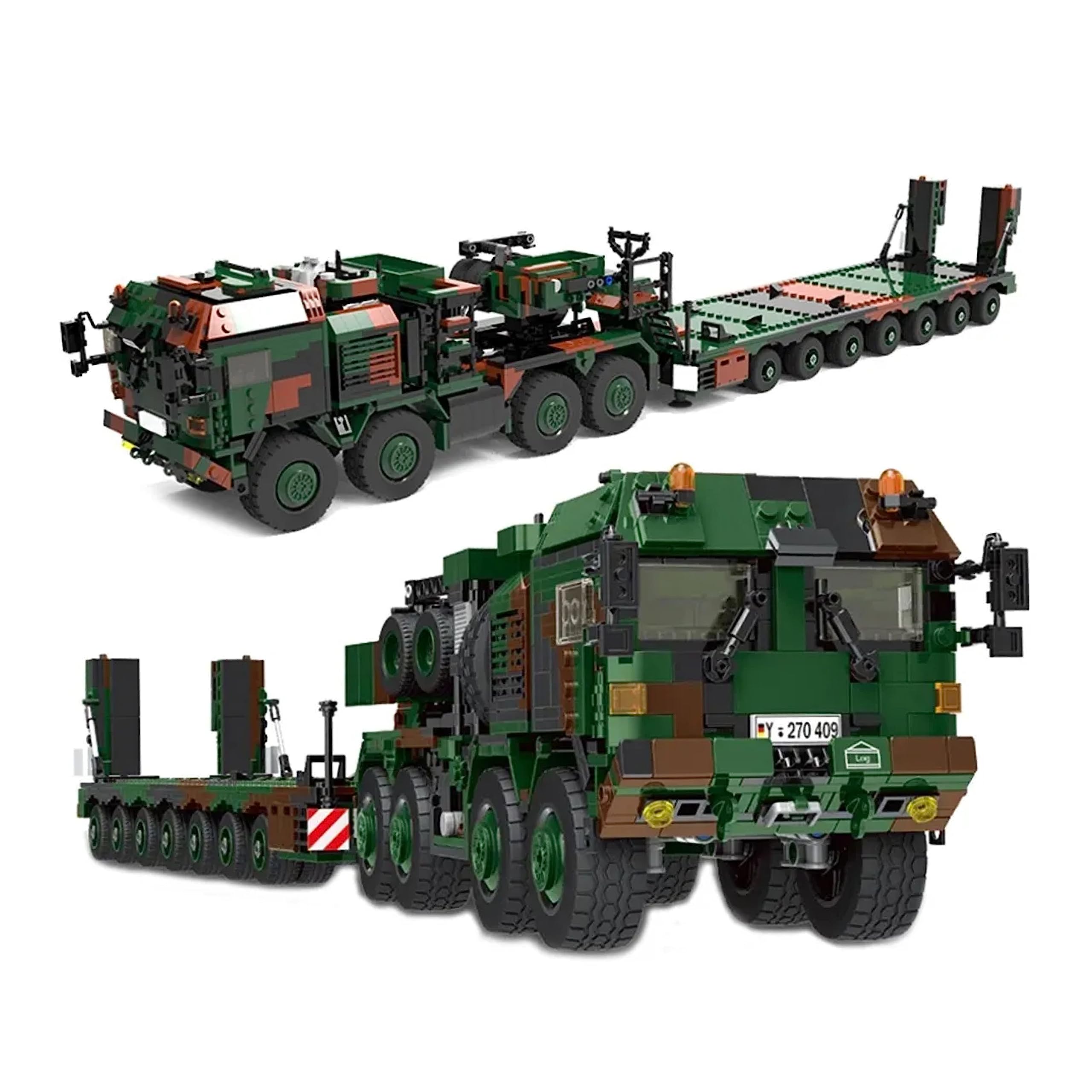 General Jim's Military Brick Building Set - German Army SLT Mammut Tank Vehicle Transporter Truck Building Blocks Model for History Enthusiast, Teens and Adults