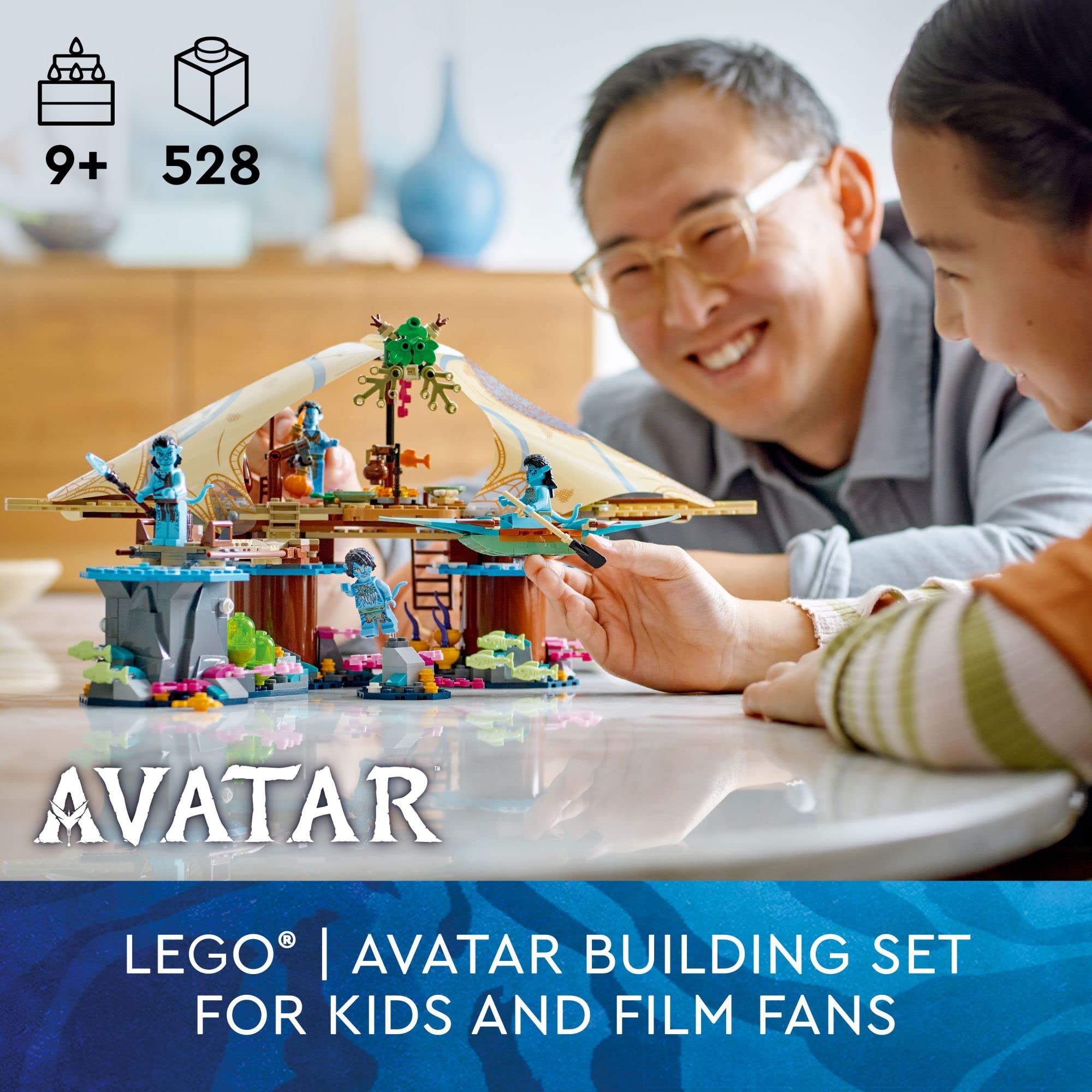 LEGO Avatar: The Way of Water Metkayina Reef Home 75578, Building Toy Set with Village, Canoe, Pandora Scenes, Neytiri and Tonowari Minifigures, Movie Set