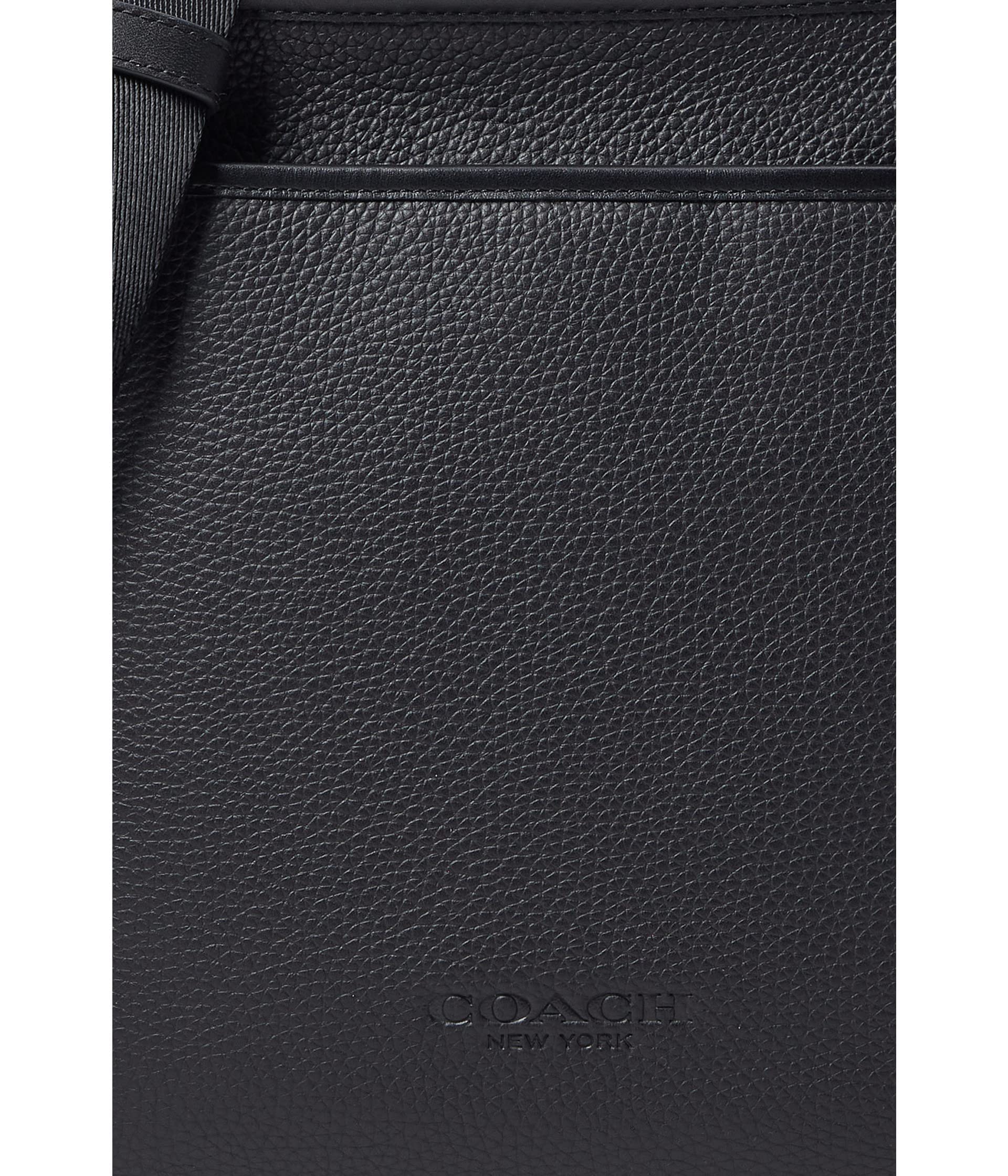 COACH Mens Gotham Slim Crossbody in Pebble Leather, Black