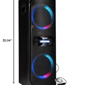 Gemini Sound GHK-2800-4800W Party Speaker with Bass Boost, LED Lights & Voice-Changing Effects, Bluetooth Karaoke, Includes Microphone & Remote