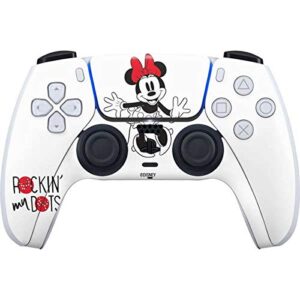 skinit decal gaming skin compatible with ps5 controller - officially licensed disney minnie mouse rockin my dots design