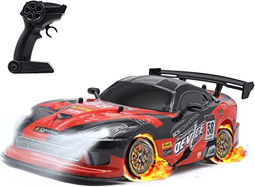 Fistone RC Drift Racing Cars, 1/16 4WD 2.4G Remote Control High Speed Racing Vehicle with 4 Spare Speed Tires Hobby Toys for Boys Kids and Adults