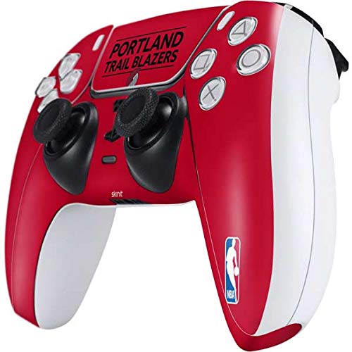 Skinit Gaming Decal Skin Compatible with PS5 and Compatible with PS5 Digital Edition DualSense Controller - Officially Licensed NBA Portland Trail Blazers Standard - Red Design