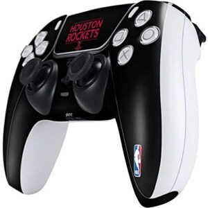 Skinit Gaming Decal Skin Compatible with PS5 and Compatible with PS5 Digital Edition DualSense Controller - Officially Licensed NBA Houston Rockets Standard - Black Design