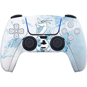 skinit decal gaming skin compatible with ps5 and compatible with ps5 digital edition dualsense controller - officially licensed disney frozen olaf design