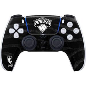 skinit decal gaming skin compatible with ps5 controller - officially licensed nba new york knicks black animal print design