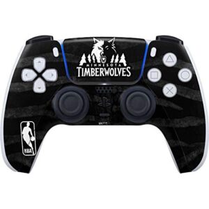 Skinit Gaming Decal Skin Compatible with PS5 and Compatible with PS5 Digital Edition DualSense Controller - Officially Licensed NBA Minnesota Timberwolves Black Animal Print Design