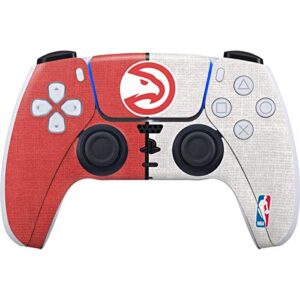 skinit decal gaming skin compatible with ps5 controller - officially licensed nba atlanta hawks canvas design