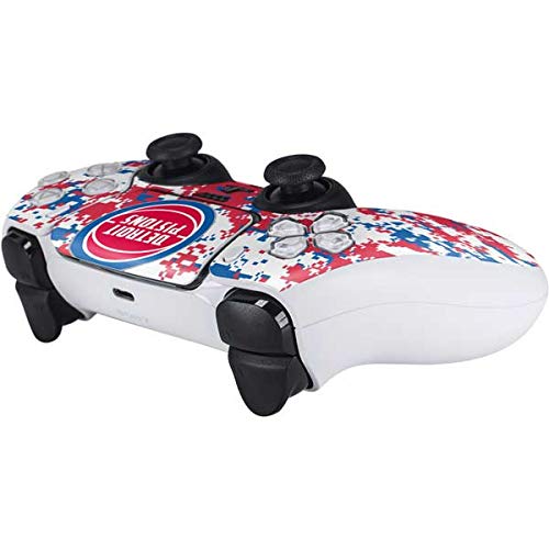 Skinit Decal Gaming Skin Compatible with PS5 Controller - Officially Licensed NBA Detroit Pistons Digi Camo Design