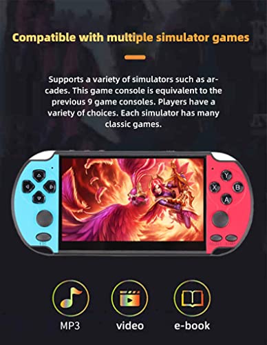 HLF 5.1-inch screen hd casual handheld game console with built-in 11000 vodeo games portable game retro nostalgic mp3 mp4 AV-out to TV game can be saved/added/deleted