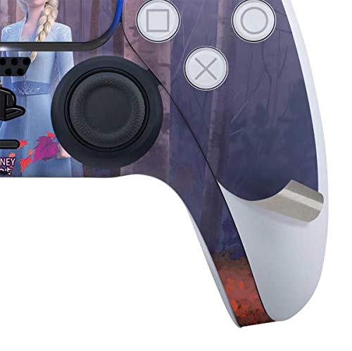 Skinit Decal Gaming Skin Compatible with PS5 and Compatible with PS5 Digital Edition DualSense Controller - Officially Licensed Disney Anna and Elsa Design