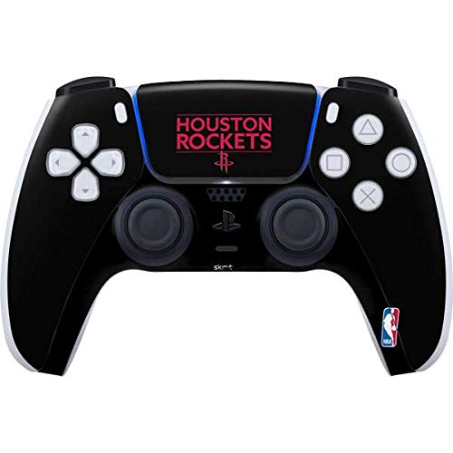 Skinit Gaming Decal Skin Compatible with PS5 and Compatible with PS5 Digital Edition DualSense Controller - Officially Licensed NBA Houston Rockets Standard - Black Design