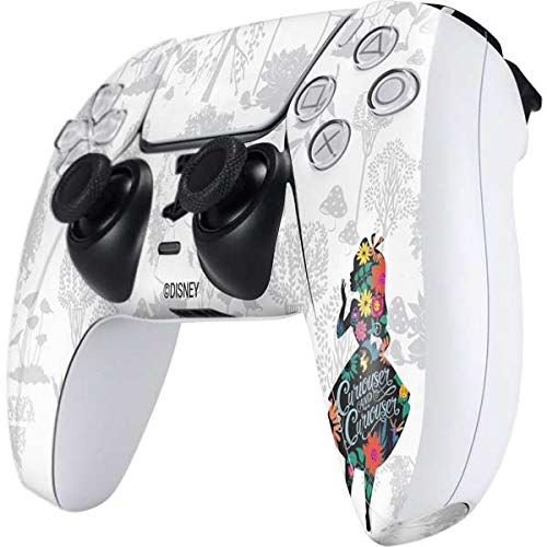 Skinit Decal Gaming Skin Compatible with PS5 Controller - Officially Licensed Disney Alice in Wonderland (Animated) Silhouette Curiouser and Curiouser Design