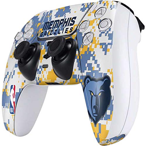 Skinit Gaming Decal Skin Compatible with PS5 and Compatible with PS5 Digital Edition DualSense Controller - Officially Licensed NBA Memphis Grizzlies Digi Camo Design