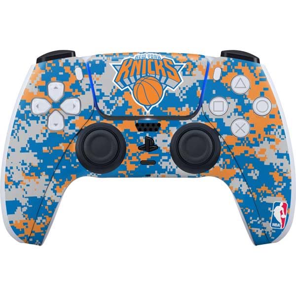 Skinit Decal Gaming Skin Compatible with PS5 Controller - Officially Licensed NBA New York Knicks Digi Camo Design