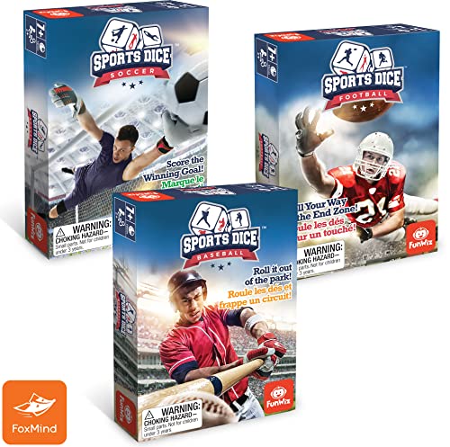 FoxMind Games: Sports Dice, Baseball, Roll it Out of The Park, Easy to Learn, Fun to Play, Play with Up to 4 Players, for Ages 7 and up