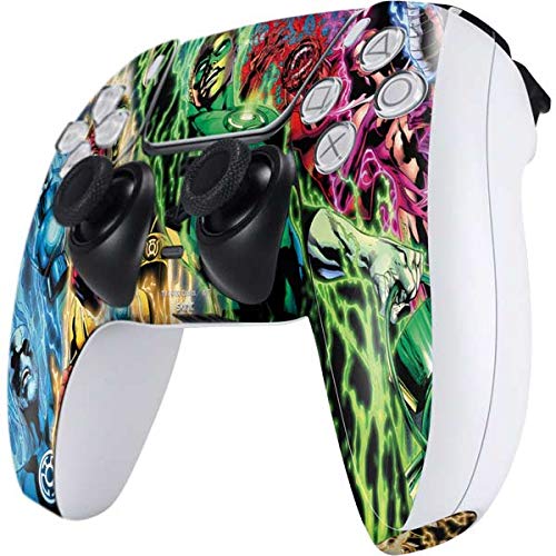 Skinit Decal Gaming Skin Compatible with PS5 and Compatible with PS5 Digital Edition DualSense Controller - Officially Licensed Warner Bros Green Lantern Defeats Sinestro Design